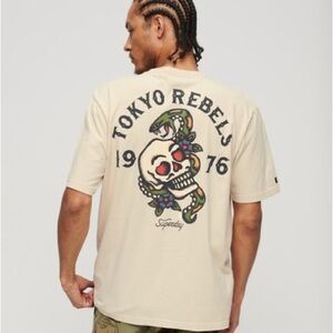Superdry Men's Beige Tokyo Rebels Tee